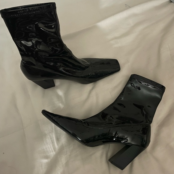 Zara 37 patten leather booties - Picture 1 of 1